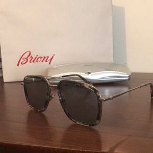 Brioni Havana Geometric Shape Sunglasses